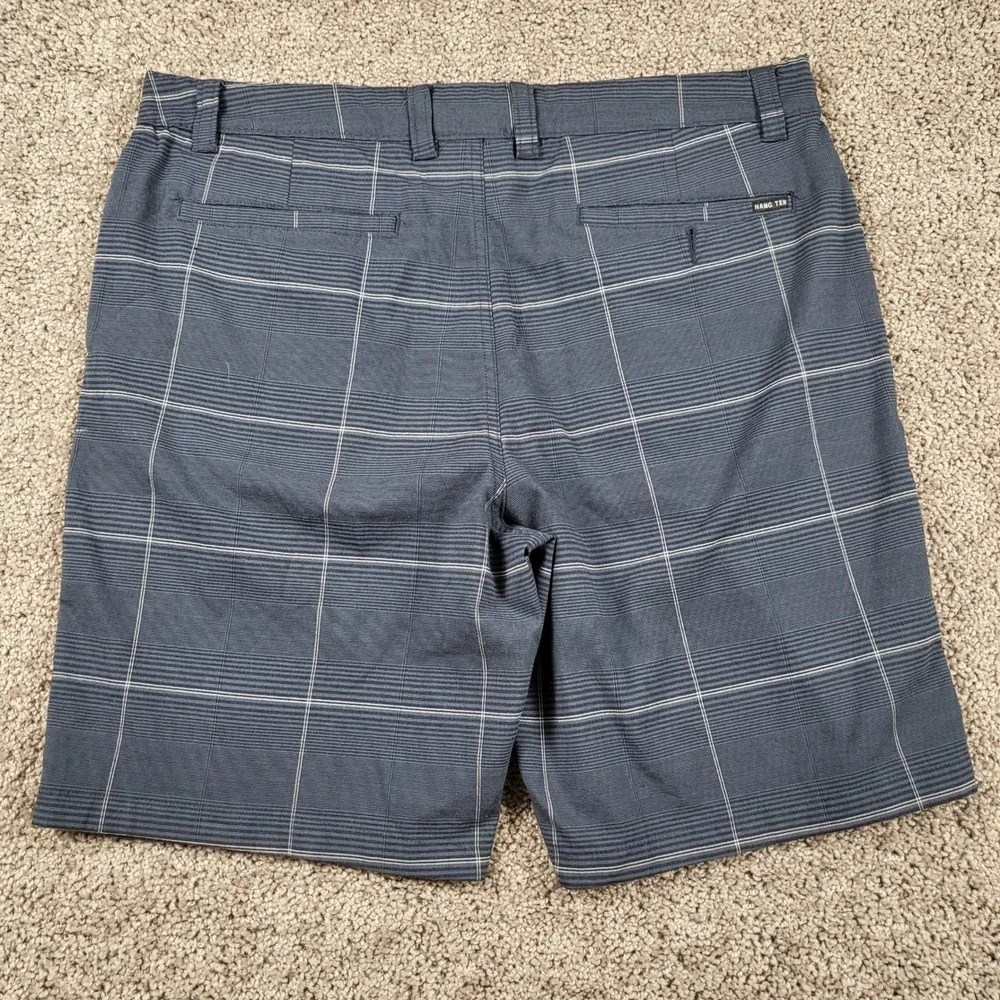 Hang Ten Mens Navy Plaid Hybrid Shorts Size 38 Performance‎ Stretch A1038017PS